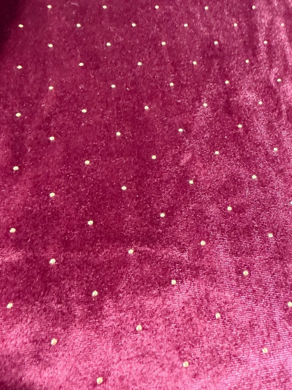 Old Navy Girls Velvet Long Sleeve Top Burgundy Gold Polka Dot Size 8 Holiday